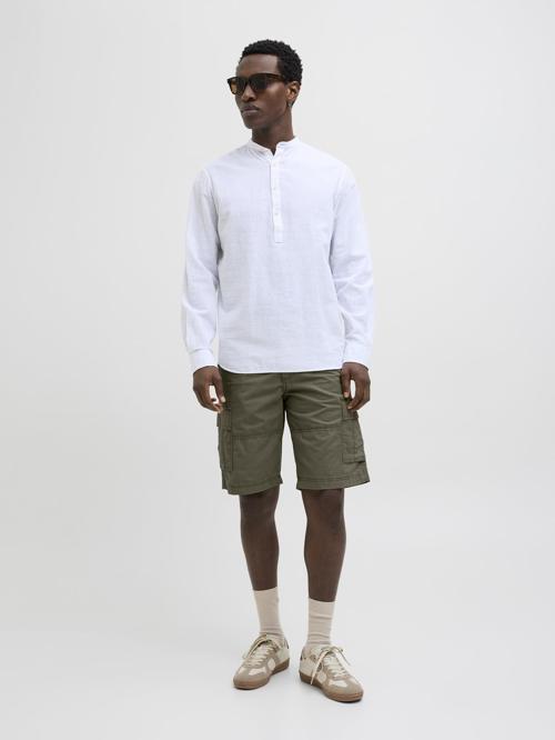 Jack & Jones JPSTCOLE MATEO Erkek Kargo Şort – %100 Pamuk, Rahat Kesim, Çok Cepli