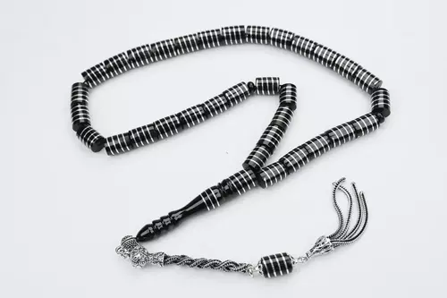 Oltu Taşı Kesme Model  Burgu Vida İşlemeli Tespih