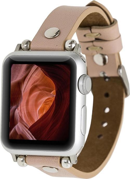Apple Watch Uyumlu Deri Kordon 38-40-41mm ST NU1 Pembe