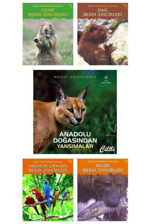 Tübitak Yayınları 5Li Set Anadolu Doğasından Yansımalar Ciltli + Besin Zincirlerini Korumak Çayır Dağ Besin Zincirleri