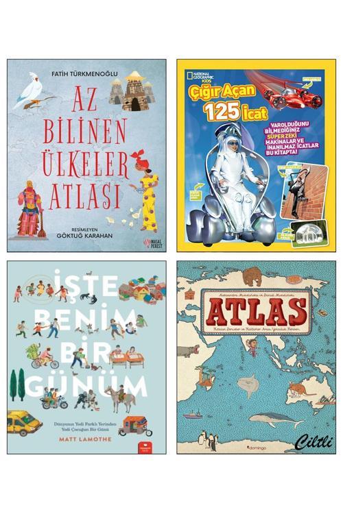 Domingo Yayınevi Az Bilinen Ülkeler Atlası Çığır Açan 125 İcat İşte Benim Bir Günüm Büyük Atlas Daniel Mizielinski 4L