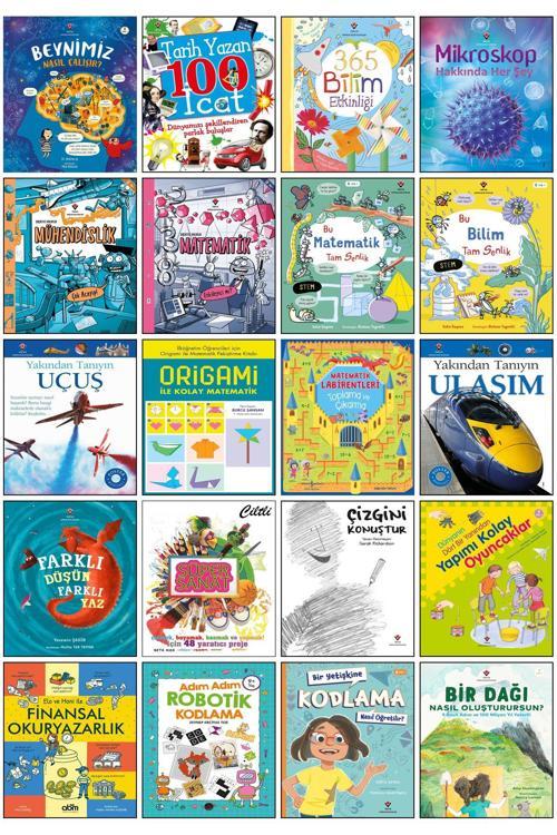 Tübitak Yayınları Beynimiz Nasıl Çalışır? 365 Bilim Etkinliği Tarih Yazan 100 İcat Matematik Mühendislik Kodlama Sanat