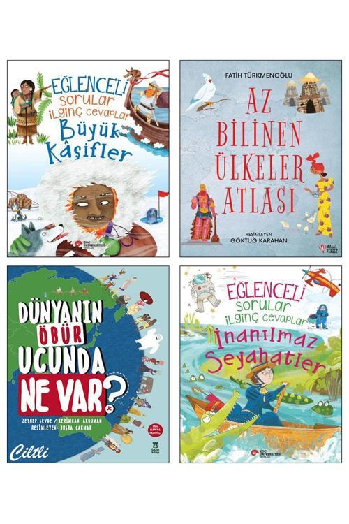 Taze Kitap Büyük Kaşifler Az Bilinen Ülkeler Atlası Dünyanın Öbür Ucunda Ne Var? İnanılmaz Seyahatler 4Lü Set