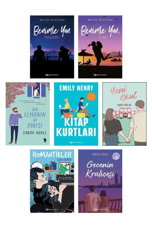 Epsilon Yayınevi Benimle Yan 1-2 Bir Elmanın İki Yarısı Kitap Kurtları Yeni Okul Romantikler Gecenin Kraliçesi 7Li Se
