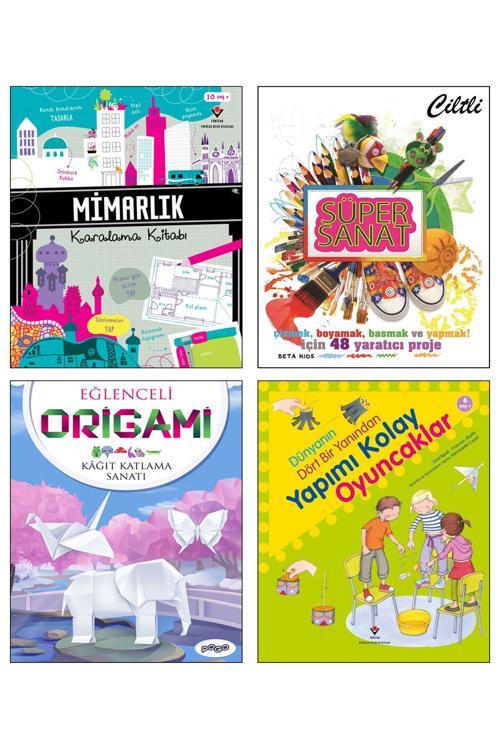 Tübitak Yayınları Dünyanın Dört Bir Yanından Yapımı Kolay Oyuncaklar Mimarlık Karalama Kitabı Süper Sanat Origami 4Lü
