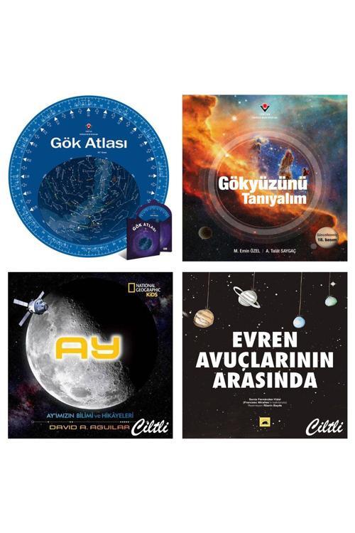 Tübitak Yayınları Gök Atlası Gökyüzünü Tanıyalım Ay Evren Avuçlarının Arasında Çocuklar İçin Uzay Kitapları