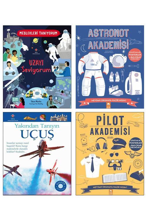 Tübitak Yayınları Meslekleri Tanıyorum Uzayı Seviyorum + Yakından Tanıyın Uçuş + Astronot Akademisi + Pilot Akademisi