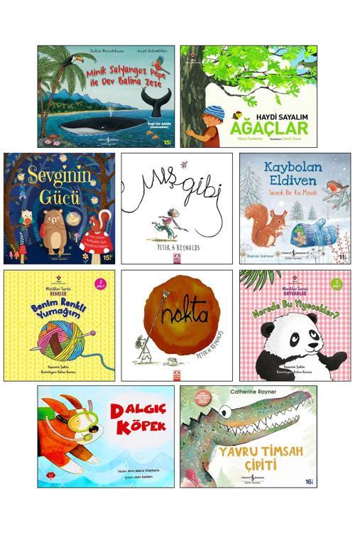 İş Bankası Kültür Yayınları Kaybolan Eldiven Minik Salyangoz Pepe İle Dev Balina Zeze Haydi Sayalım Ağaçlar Nokta Mış Gibi 10Lu
