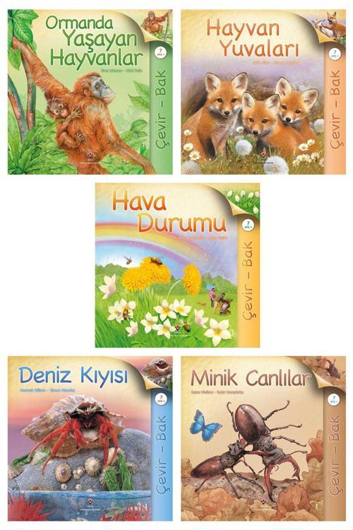 Tübitak Yayınları Çevir-Bak 5Li Çocuk Kitapları Seti Ormanda Yaşayan Hayvanlar Hava Durumu Deniz Kıyısı Minik Canlılar