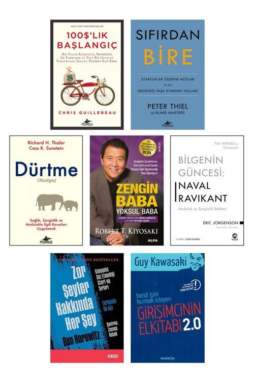 Altın Kitaplar 100 Dolarlık Başlangıç Chris Guillebeau Dürtme Nudge Zengin Baba Yoksul Baba Robert Kiyosaki 7Li Set