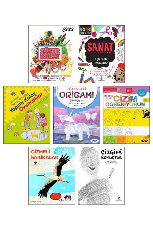 Tübitak Yayınları Süper Sanat Origami Çizim Öğreniyorum Çizmeli Harikalar Çizgini Konuştur Yapımı Kolay Oyuncaklar 7Li