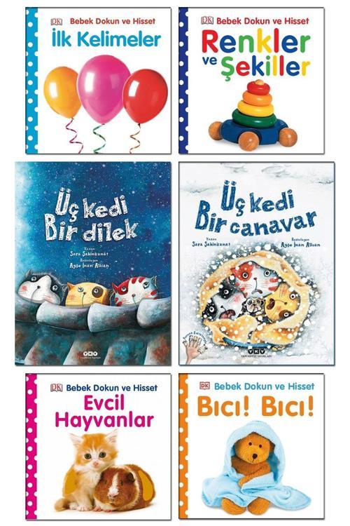 Yapı Kredi Yayınları Üç Kedi Bir Dilek Pearson Bebek Dokun Ve Hisset İlk Kelimeler Renkler Ve Şekiller Evcil Hayvanlar Bı