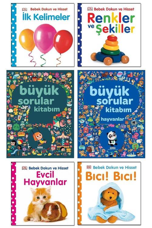 Yapı Kredi Yayınları Pearson Bebek Dokun Ve Hisset İlk Kelimeler Renkler Ve Şekiller Evcil Hayvanlar Büyük Sorular Kitabı
