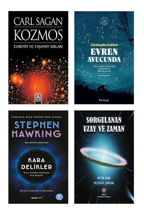 Altın Kitaplar Kozmos Carl Sagan + Sorgulanan Uzay Ve Zaman + Evren Avucunda + Kara Delikler Stephen Hawking / 4Lü