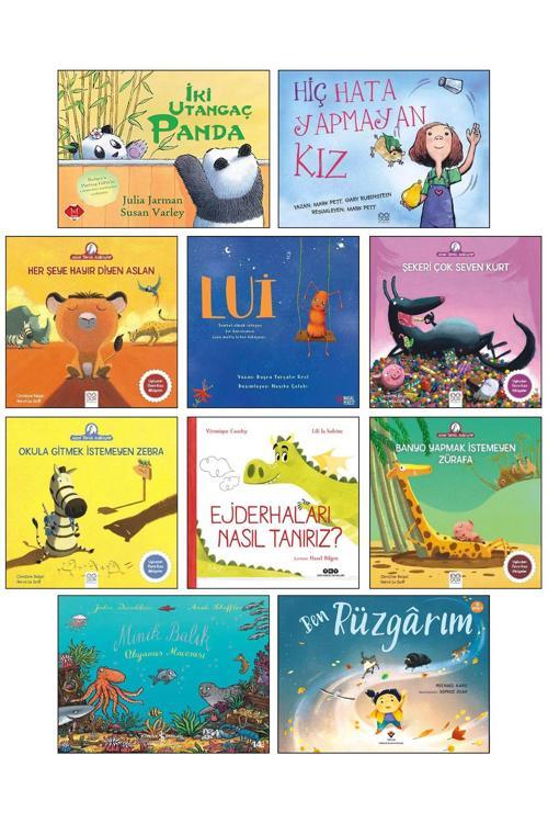 İş Bankası Kültür Yayınları İki Utangaç Panda Hiç Hata Yapmayan Kız Her Şeye Hayır Diyen Aslan Lui Okula Gitmek İstemeyen Zebra