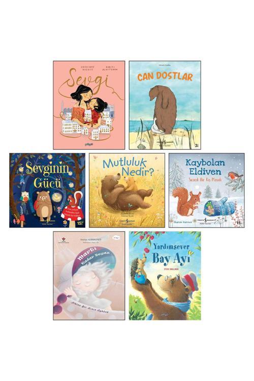 İş Bankası Kültür Yayınları Sevgi + Can Dostlar + Sevginin Gücü + Mutluluk Nedir? + Kaybolan Eldiven Yardımsever Bay Ayı 7Li Set