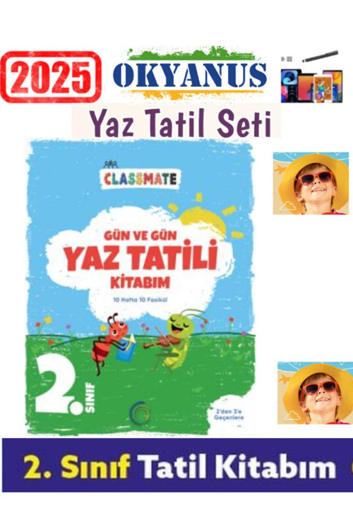 Okyanus Yayıncılık Okyanus 2025 2.Sınıf Gün Gün Yaz Tatil Kitabı+Android Kalem