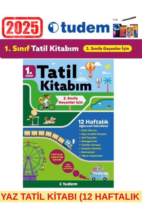 Tudem Yayınları Tudem 1.Sınıf (1.Sınıftan 2.Sınıfa Geçenler İçin)12 Haftalık Etkinlikli Yaz Tatil Kitabı+Kalem