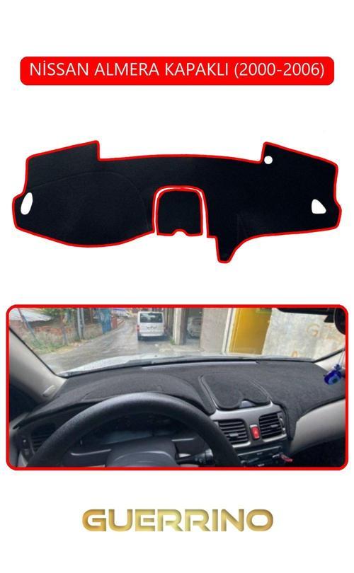 Nissan Almera Kapaklı 2000-2006Torpido Koruma Halısı Kırmızı Kenar