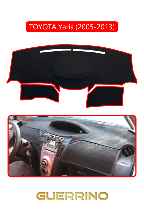 Toyota Yaris (2005-2013)Torpido Koruma Halısı Kırmızı Kenar