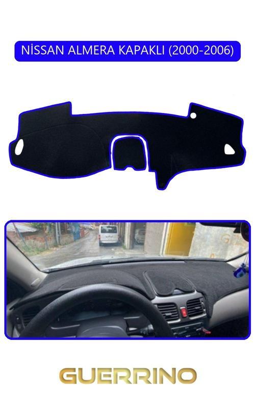 Nissan Almera Kapaklı 2000-2006Torpido Koruma Halısı Mavi Kenar
