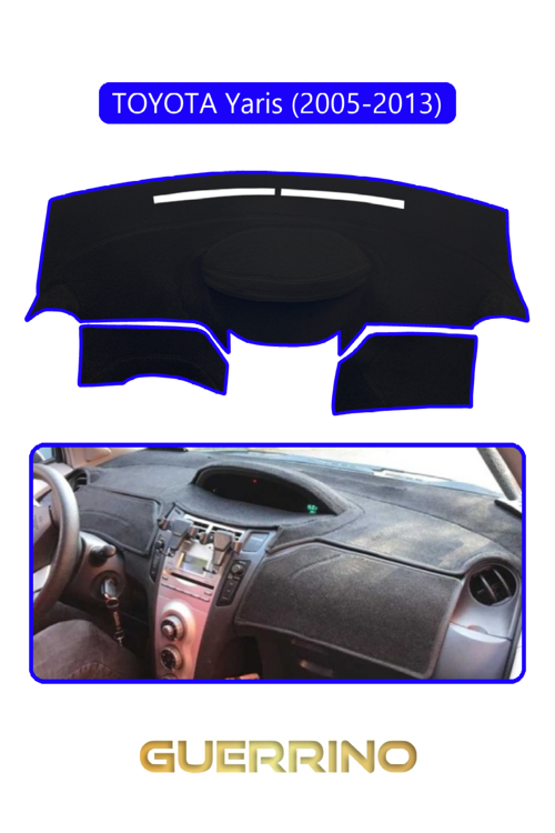 Toyota Yaris (2005-2013)Torpido Koruma Halısı Mavi Kenar