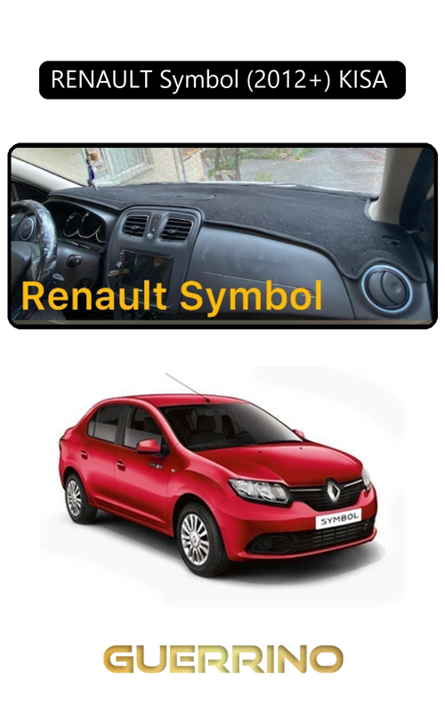 Renault Symbol (2012+) Kısa Torpido Koruma Halısı Siyah Kenar