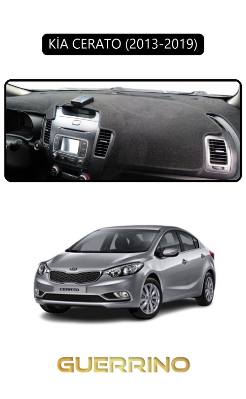 Kia Cerato 2013-2019Torpido Koruma Halısı Siyah Kenar