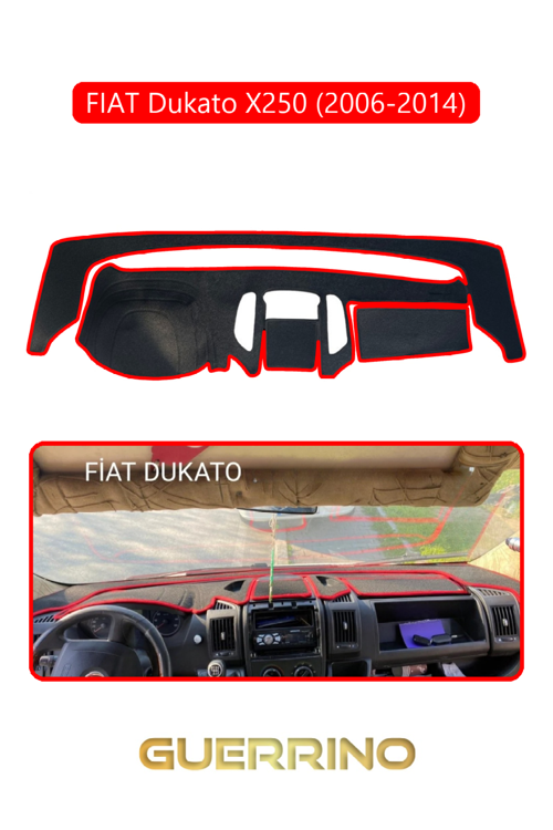 Fıat Dukato X250 2006-2014 Modellerine Uyguntorpido Koruma Halısı Kırmızı Kenar