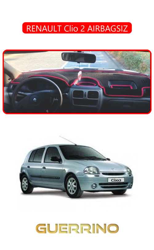 Renault Clio 2 Aırbagsıztorpido Koruma Halısı Kırmızı Kenar