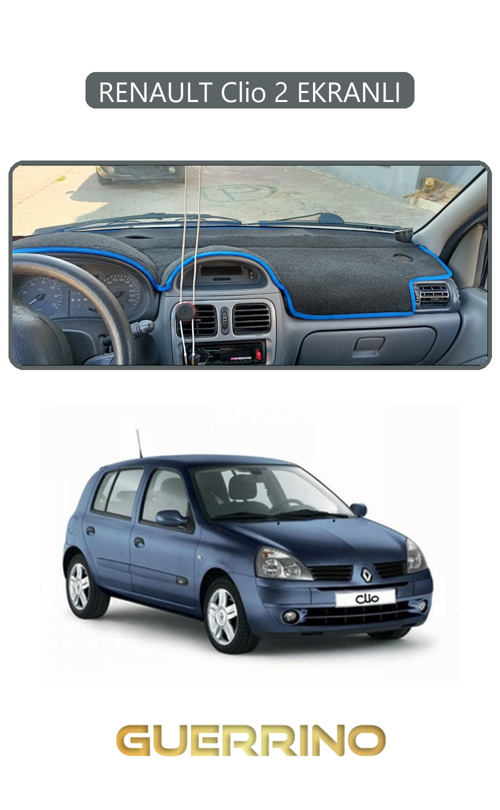 Renault Clio 2 Ekranlıtorpido Koruma Halısı Gri Kenar