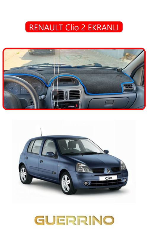 Renault Clio 2 Ekranlıtorpido Koruma Halısı Kırmızı Kenar