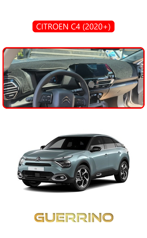 Cıtroen C4 2020+Torpido Koruma Halısı Kırmızı Kenar