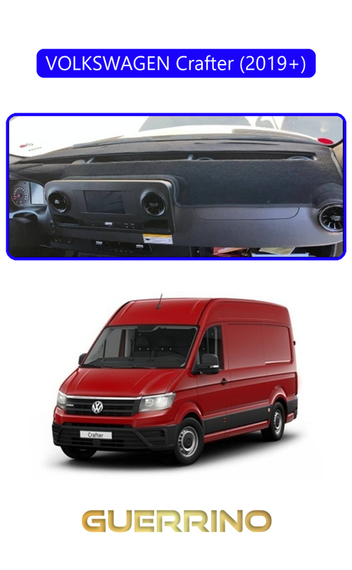 Volkswagen Crafter (2019+)Torpido Koruma Halısı Mavi Kenar