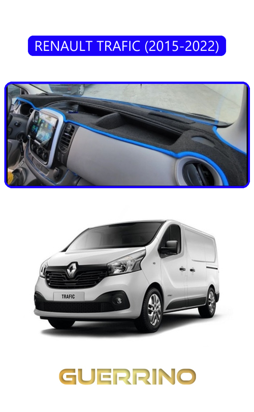 Renault Trafıc (2015-2022)Torpido Koruma Halısı Mavi Kenar
