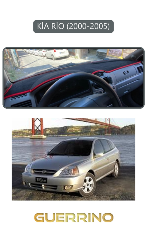 Kia Rio 2000-2005Torpido Koruma Halısı Gri Kenar