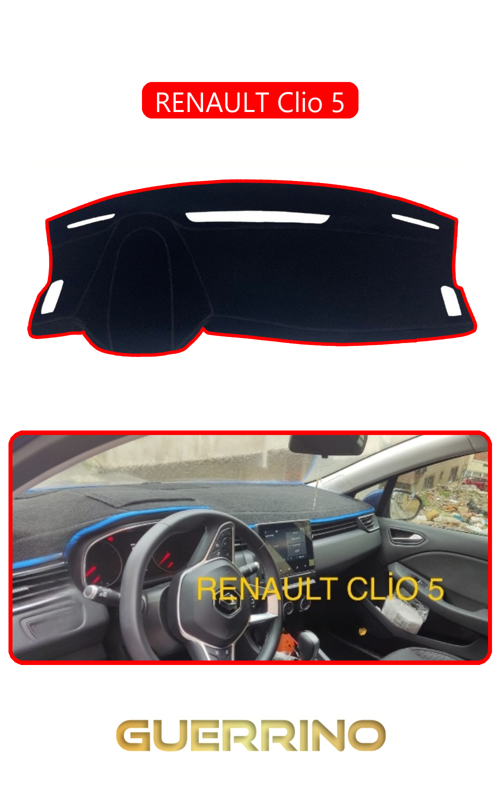 Renault Clio 5Torpido Koruma Halısı Kırmızı Kenar