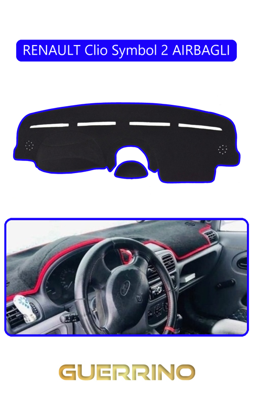 Renault Clio Symbol 2 Aırbaglıtorpido Koruma Halısı Mavi Kenar