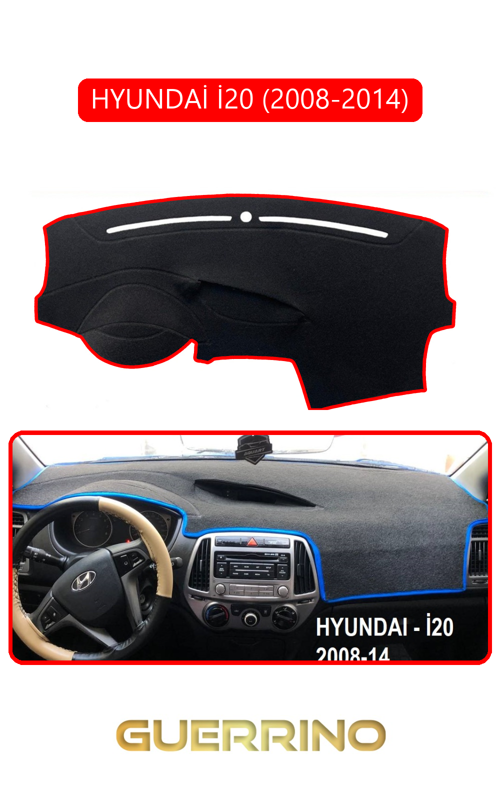 Hyundai İ20 2008-2014Torpido Koruma Halısı Kırmızı Kenar