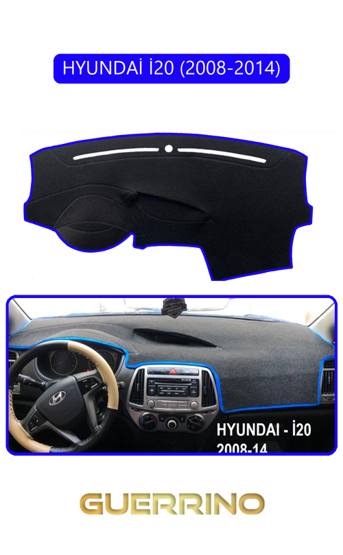 Hyundai İ20 2008-2014Torpido Koruma Halısı Mavi Kenar