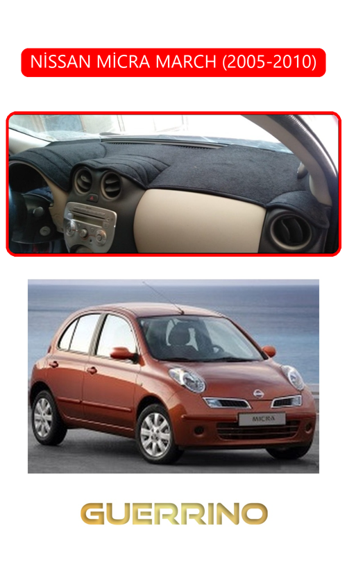 Nissan Micra March 2005-2010Torpido Koruma Halısı Kırmızı Kenar