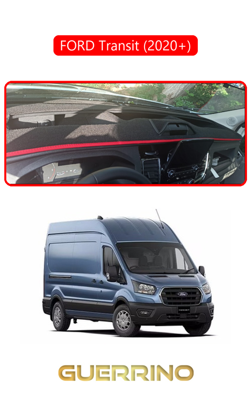 Ford Transit 2020+Torpido Koruma Halısı Kırmızı Kenar