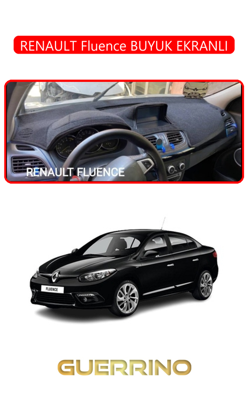 Renault Fluence Buyuk Ekranlıtorpido Koruma Halısı Kırmızı Kenar