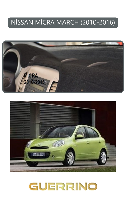 Nissan Micra March 2010-2016Torpido Koruma Halısı Gri Kenar