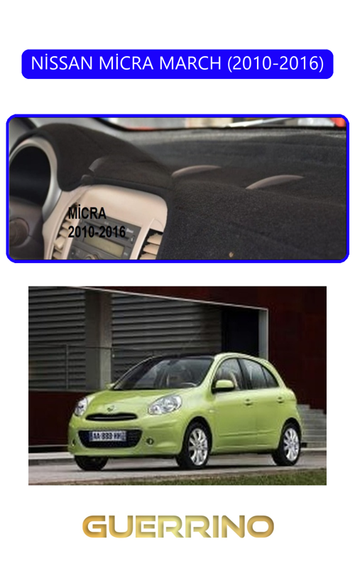 Nissan Micra March 2010-2016Torpido Koruma Halısı Mavi Kenar