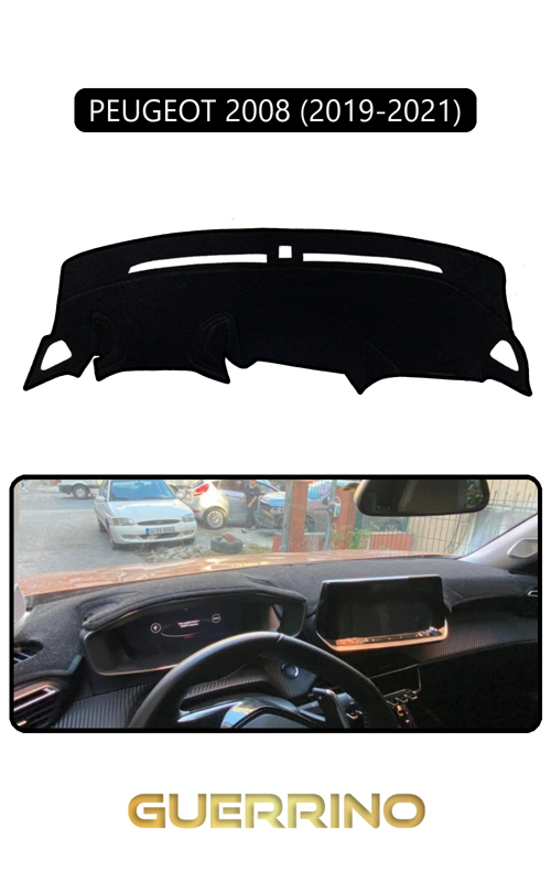 Peugeot 2008 (2019-2021)Torpido Koruma Halısı Siyah Kenar