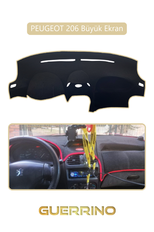 Peugeot 206 Büyük Ekrantorpido Koruma Halısı Bej Kenar