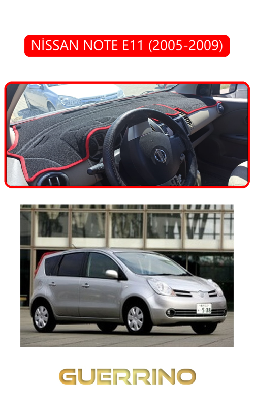 Nissan Note E11 2005-2009Torpido Koruma Halısı Kırmızı Kenar