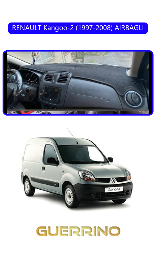 Renault Kangoo-2 (1997-2008) Aırbaglıtorpido Koruma Halısı Mavi Kenar