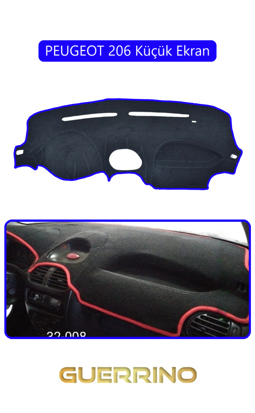 Peugeot 206 Küçük Ekrantorpido Koruma Halısı Mavi Kenar